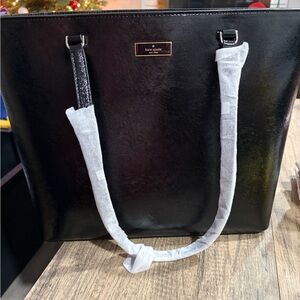 Kate Spade Black Tote with Silver Accents